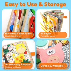 Kikiyaki Busy Book soft felt close-up highlights durable materials.
