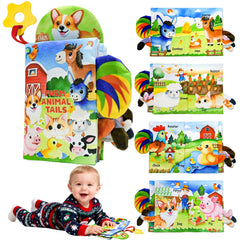 Kimicare Farm Crinkle Book cover with bright colors for newborn sensory exploration.