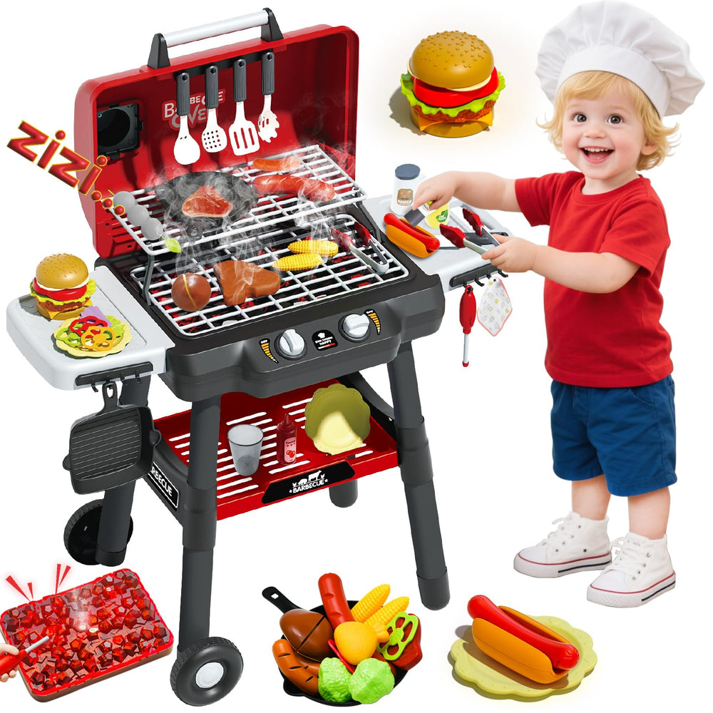 Kimicare Kids Grill Playset main unit for pretend grilling at home.