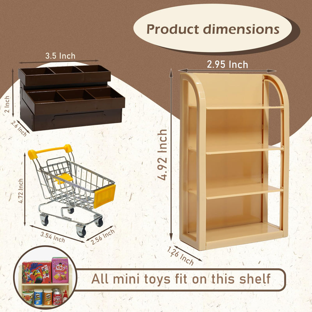 Kimo mini shopping cart playset shelves for organized play