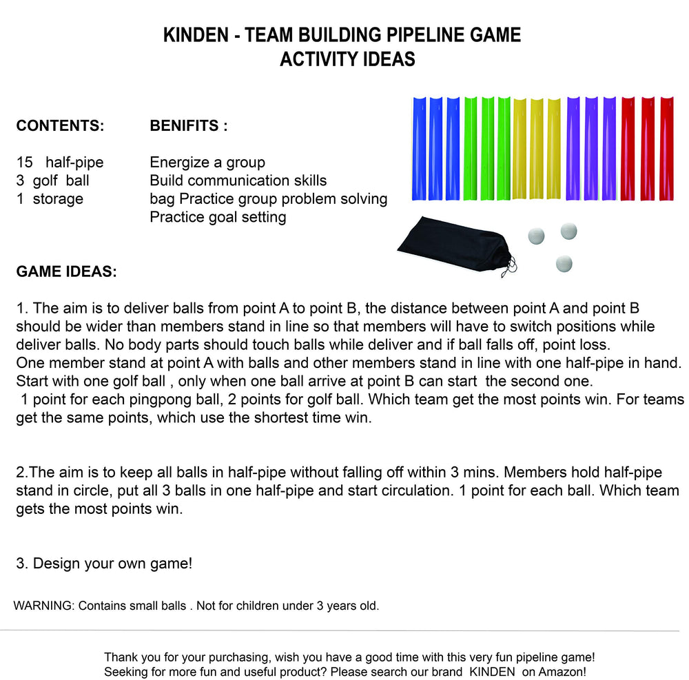 KINDEN pipeline team-building players coordinating to move balls efficiently.
