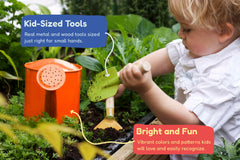 Kinderific Gardening Set fork facilitates gentle soil loosening for curious hands.