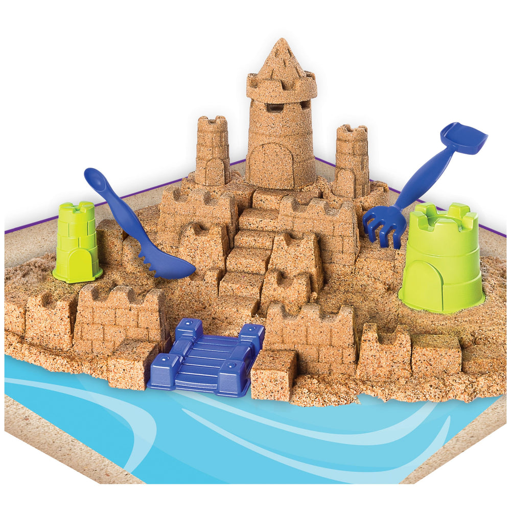Kinetic Sand Beach Sand Kingdom textured sand feels like wet beach sand for immersive sensory play