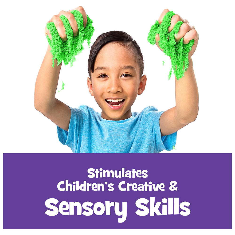 Kinetic Sand resealable bag helps storage between play sessions.