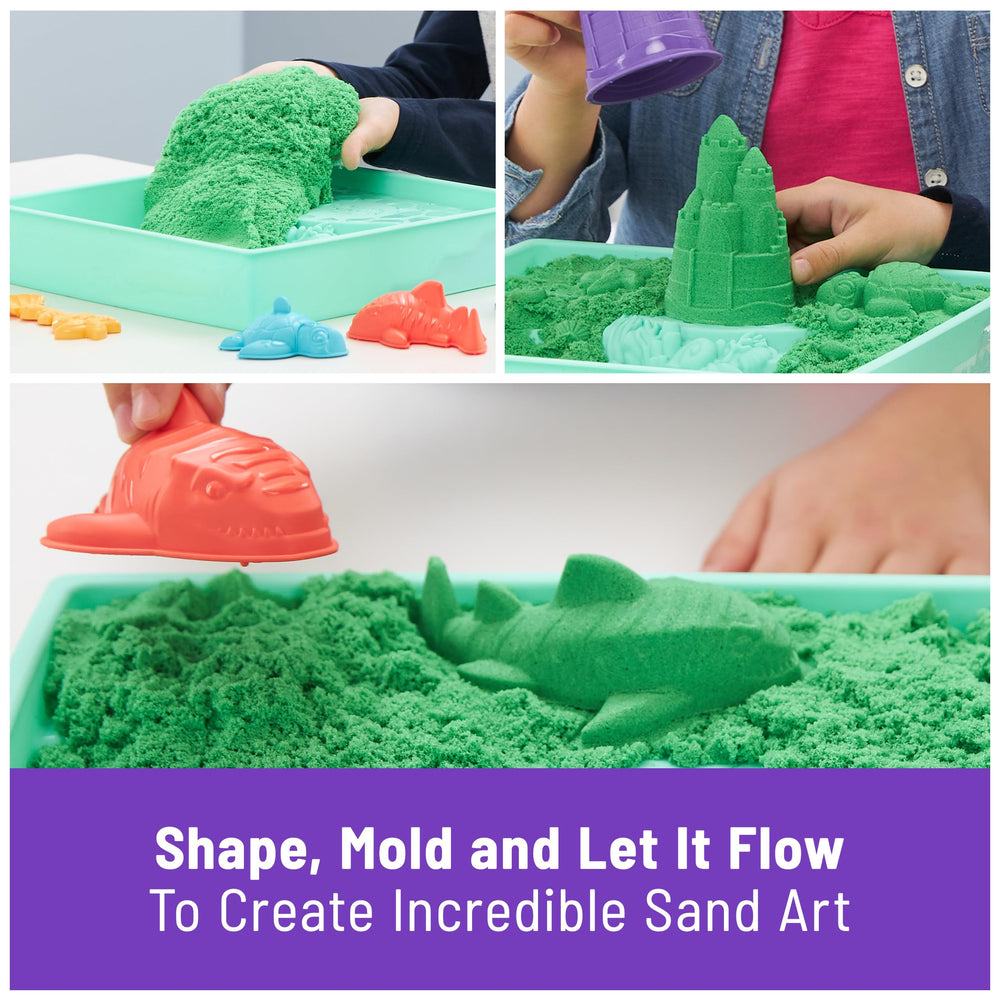Kinetic Sand Sandbox Set Turtle Mold creating friendly sea creature shapes