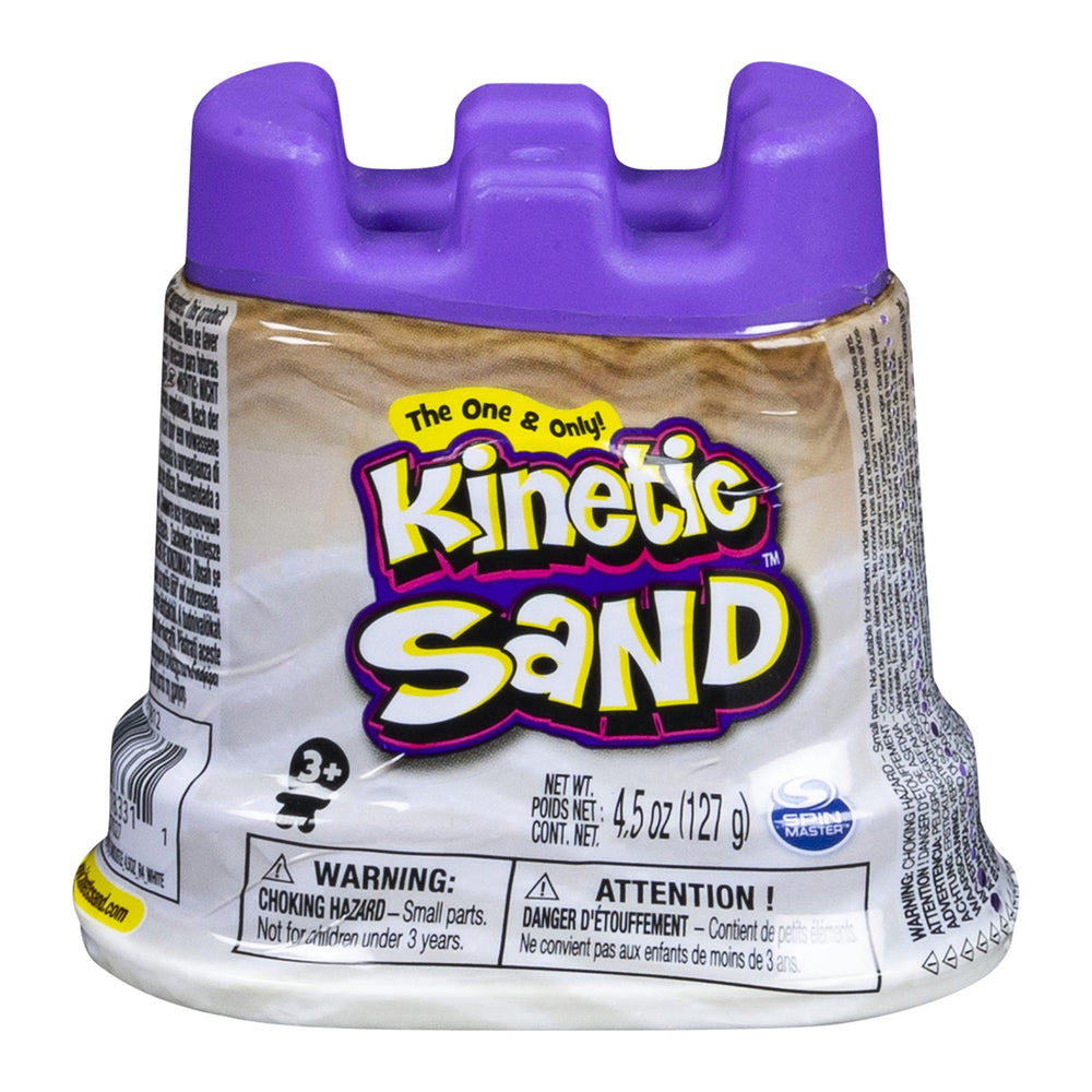 Kinetic Sand single container in white for tactile, moldable play and creative sculpting
