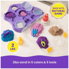 Kinetic Sand neon purple sand in the case sparks creative scene-building