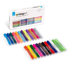KINGART tempera paint sticks pack with 24 rich colors for versatile kids' art projects