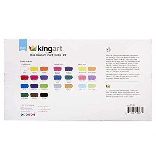 KINGART tempera sticks showcase washable colors ideal for classrooms and home art