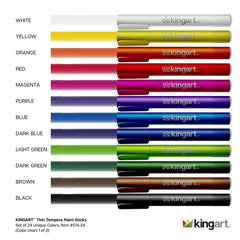 KINGART tempera paint sticks applied on canvas for bold, fast-drying color