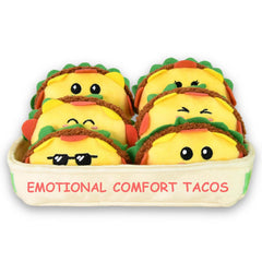 Kingwee emotional support tacos in serving tray, front view, cozy desk companion for stress relief.