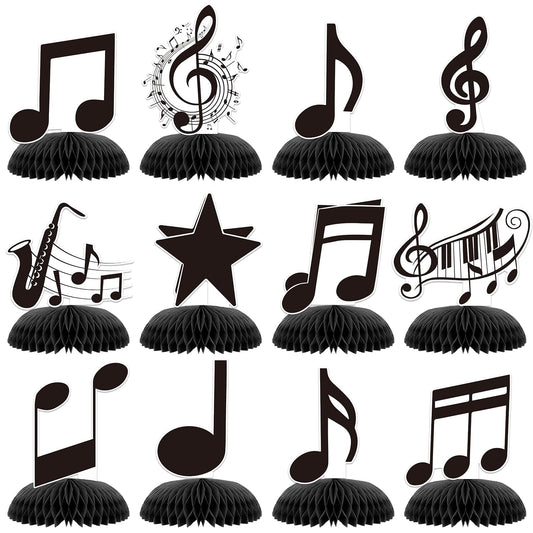 Kingzone music notes honeycomb centerpiece adds a striking 3D focal point to music-themed parties.