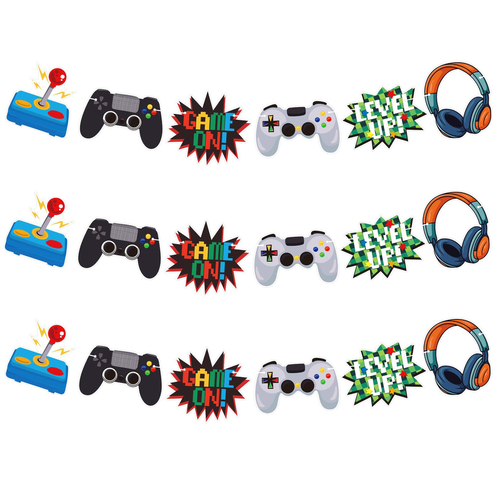 KINGZONE video game banner with game-on controllers for kid's party backdrop