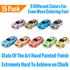 KinIA race car sidewalk chalk collection in vibrant colors for outdoor art.