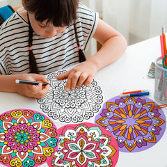 Kinlop mandala coloring cards are ideal for family crafting.