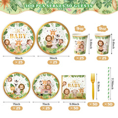 Kinovo safari 7-inch plates laid out for snacks and desserts.