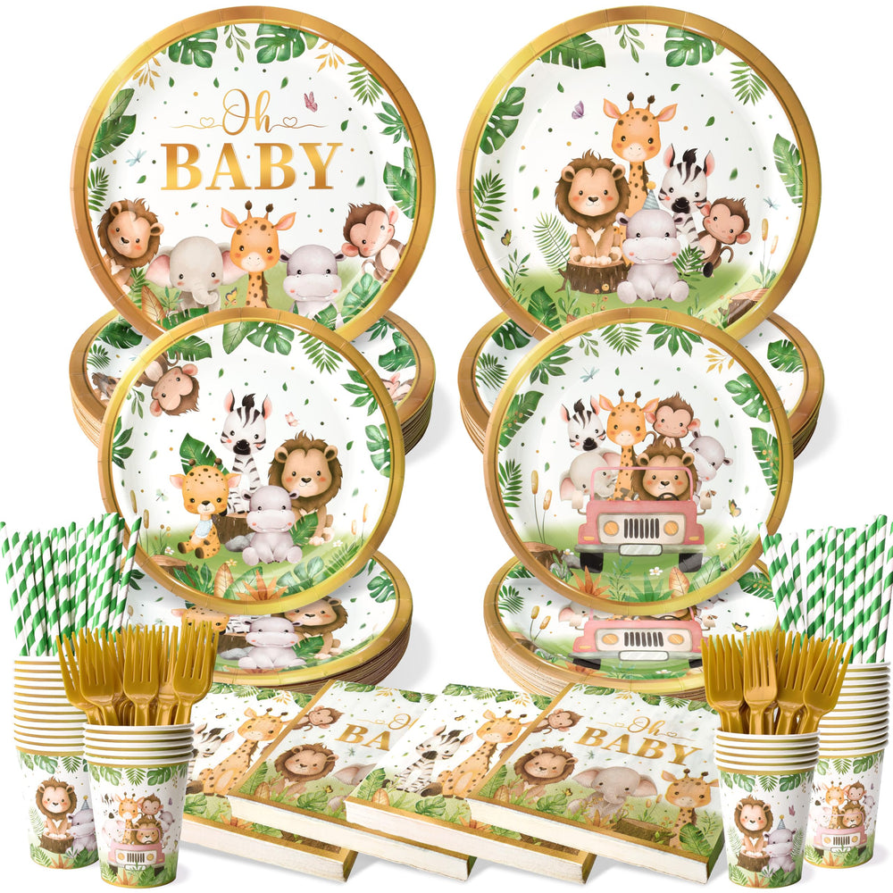 Kinovo safari 9-inch plates on the table for easy cleanup and generous servings.
