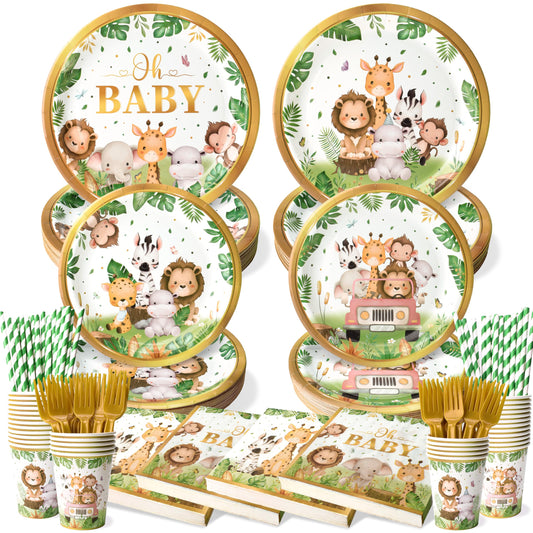 Kinovo safari 9-inch plates on the table for easy cleanup and generous servings.
