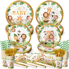 Kinovo safari 9-inch plates on the table for easy cleanup and generous servings.