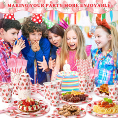 Kinovo strawberry themed decor set for a cohesive, ready-to-party look