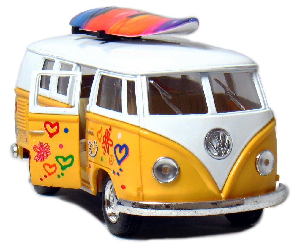 KiNSMART 1962 VW Bus pull back action speeds across surfaces