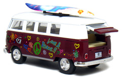 KiNSMART 1962 VW Bus two tone paint highlights retro charm