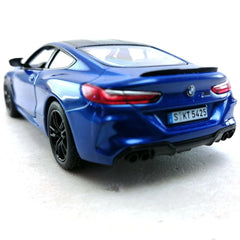 KiNSMART BMW M8 Competition open doors blue for interactive interior exploration
