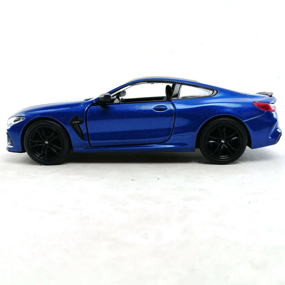 KiNSMART BMW M8 Competition pullback action blue for quick on-shelf races