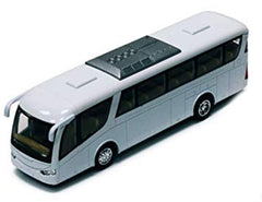 KiNSMART coach bus white 7-inch die-cast model for display and collection