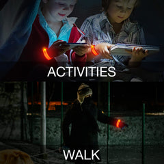 KIRALUMI glow bracelets are highly visible for night walking or running.