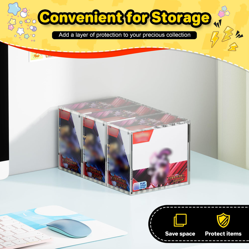 Kisbox PKMN booster box acrylic case keeps sealed boxes secure for collectors.