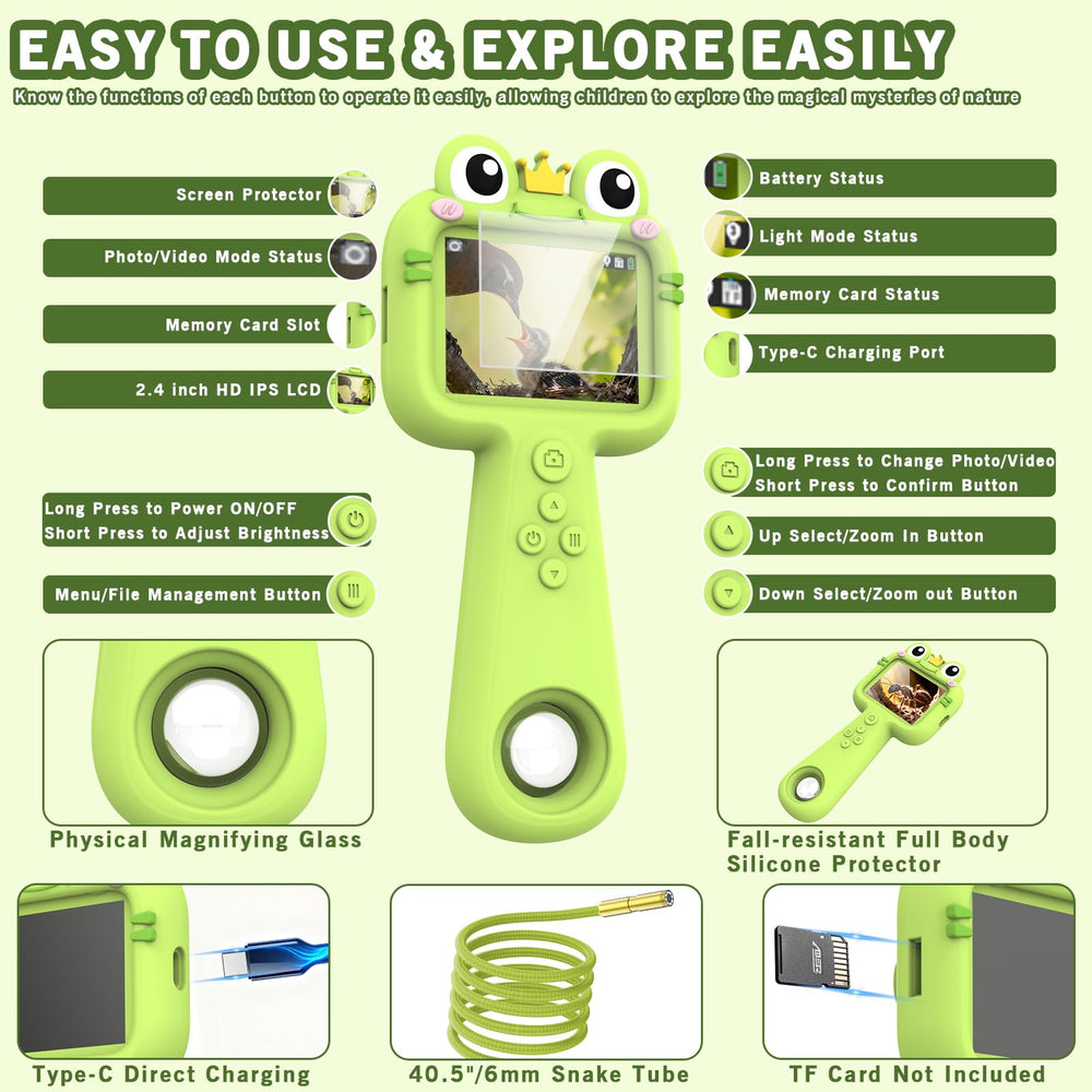 Kiscamgear endoscope displays on a 2.4-inch screen for clear on-screen observations.