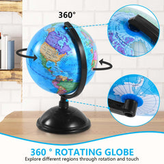 KISEER detailed world map highlights countries and oceans in vivid color.