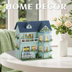 Kisoy charming dollhouse decor display adds cozy charm to a shelf.