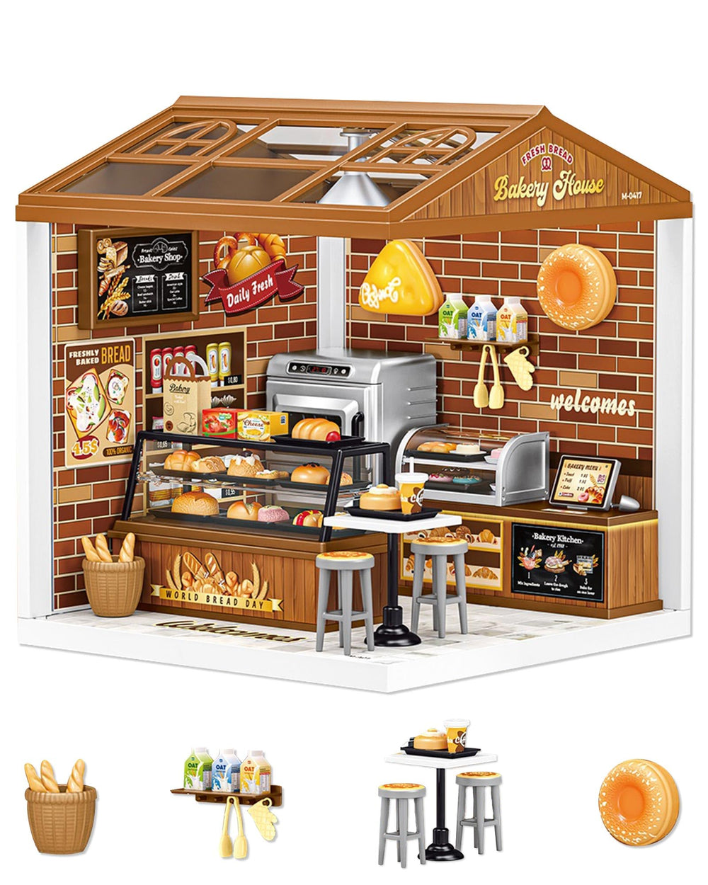 Kisoy DIY Miniature House interior furniture arranged for a cozy display.