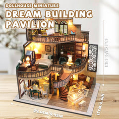 Kisoy DIY Miniature House Kit LED-lit display showing cozy lighting