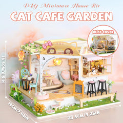 Kisoy Dollhouse Kit LED lighting brightens the tiny scene.