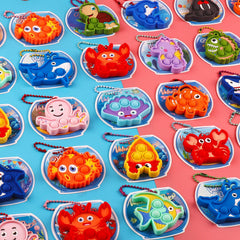 Kiss Monkey sea animal pop keychain collection, colorful rewards for students.