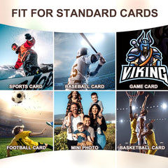 Kitoyz football card protectors maintain clarity while shielding from scuffs and dust.