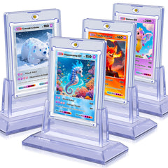 Kitoyz magnetic card holder 4-pack for safe display of trading cards