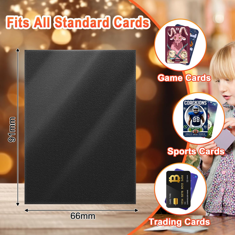 Kitoyz standard-size card sleeves securely fit common trading cards and game cards