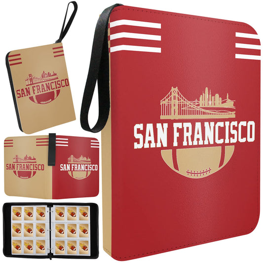 KivolFun San Francisco football card binder cover with map pattern for durable protection.