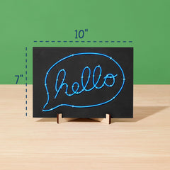 KiwiCo Light-Up Wire Art Kit hang tabs enable simple display of two signs.