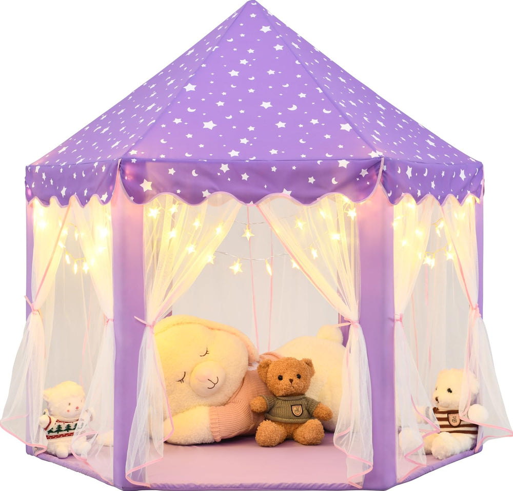 KIXINWA Purple Princess Tent features for a cozy, imaginative play space.