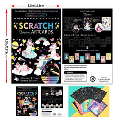 Kizcmvre Rainbow reveal on scratch paper shows colorful textures for creativity.