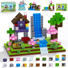 KIZJORYA 108pcs magnetic blocks forest world set boosts imaginative construction.