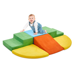 KIZLAND 6-piece soft foam climbing blocks for toddlers promote safe play and exploration.