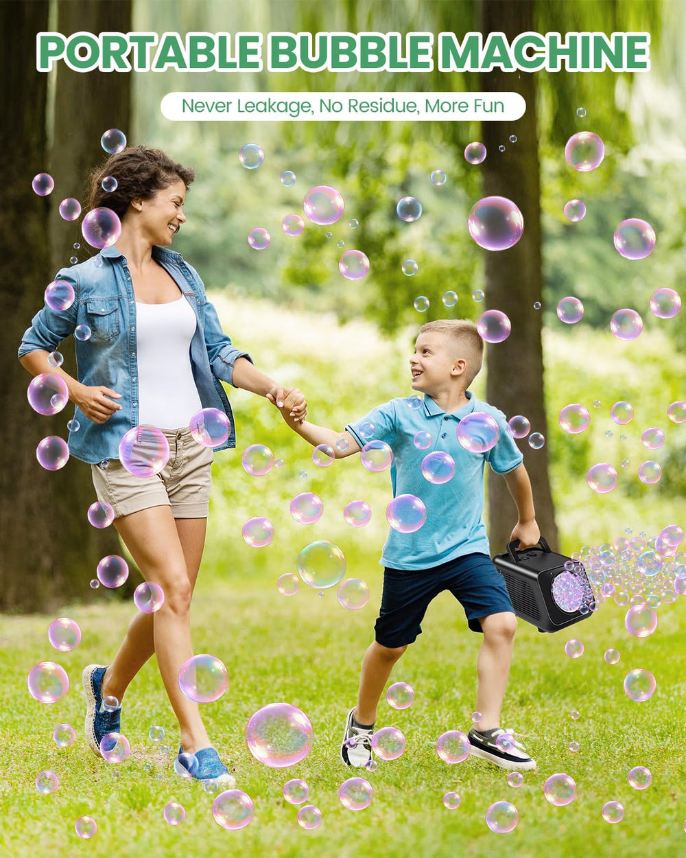 Kizmore Bubble Machine safe ABS material designed for kids and pets.