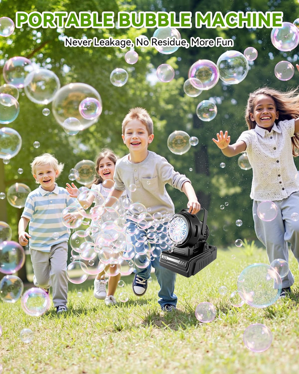 Kizmore Bubble Machine Safe ABS design with smooth edges.