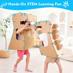 Kizmore Cardboard Cutter castle build inspires imaginative play and teamwork.